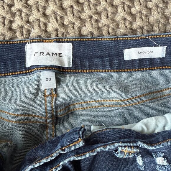 Frame Le Garcon Mid Rise Straight Leg Jeans in Dublin Grind Size 28 - Picture 7 of 7